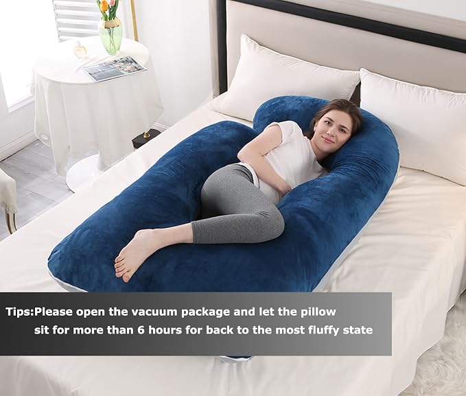 Jcickt Pregnancy Pillow J-Shaped Full Body Pillow, 59 inch - Image 4
