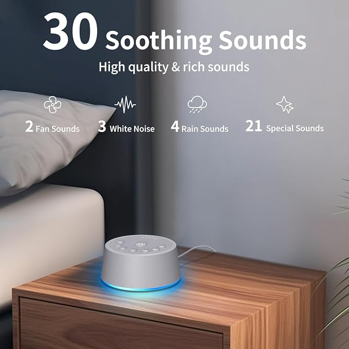 SoundLegend Sleep White Noise Sound Machines 32-Level Volume 30 Sounds 12 - Image 2
