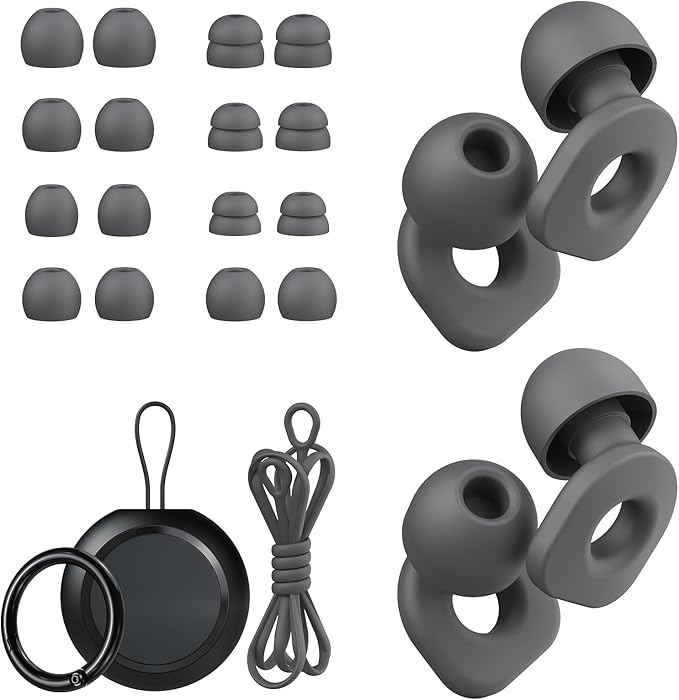 2 Pairs of Earplugs for Sleeping, Reusable Hearing Protection Ear Plugs by LOETRUY