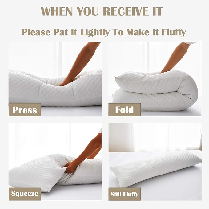 DOWNCOOL Full Body Pillow for Adults- Ultra Soft Long Bed Pillow - Image 7