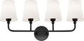 Bathroom Light Fixtures, 4 Light Matte Black Vanity Lights by Metwet