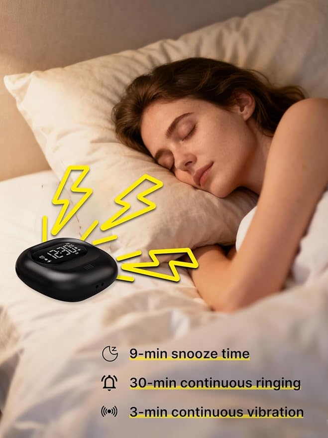 ROCAM Rechargeable Vibrating Alarm Clock Bed Shaker, 3000mAh Portable Travel - Image 6