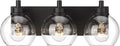 Bathroom Light Fixtures, 3-Light Matte Black Vanity Light, Modern Wall Sconces by Metwet