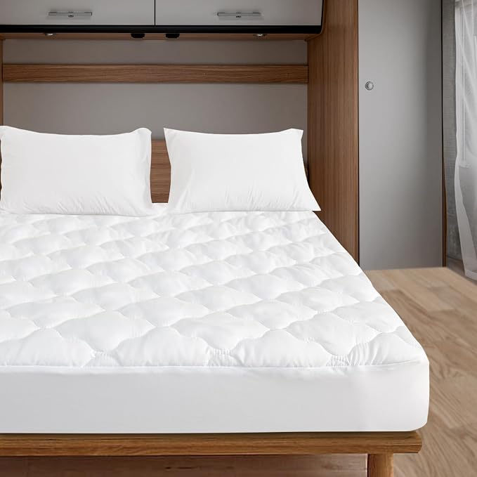 RV Short King Mattress Protector Pad Waterproof Quilted 72" x 80", Soft & by SpringspiritBedding
