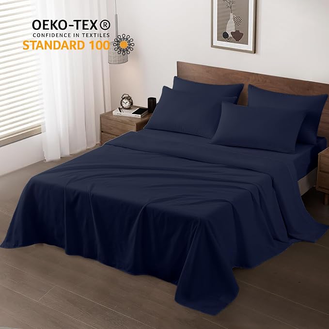 Maple&Stone Full Flat Sheet 6 Pack, Premium Soft & Breathable, Brushed - Image 2