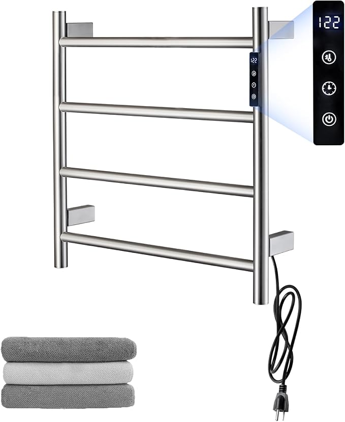 Heated Towel Racks, 4 Bars Towel Warmer Rack by TRJIKAG