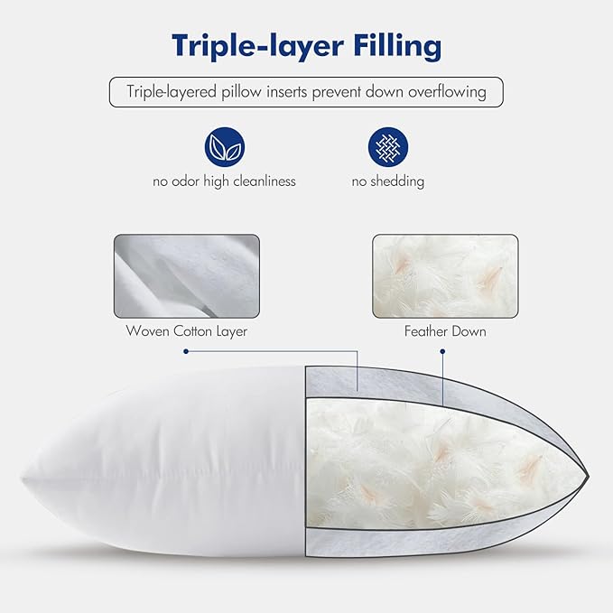 MIULEE Feather Pillow Insert 14x36, Decorative Down Feather Fluffy Throw Pillow - Image 6