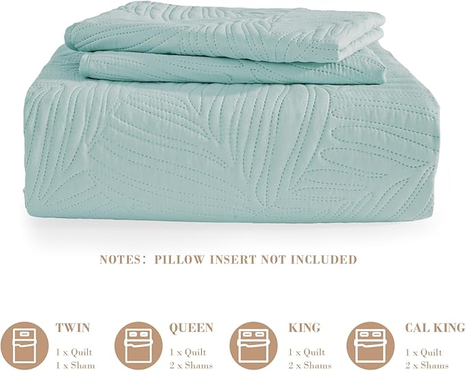 Exclusivo Mezcla Twin Quilt Bedding Set, Lightweight Aqua Blue Quilts Twin Size - Image 6