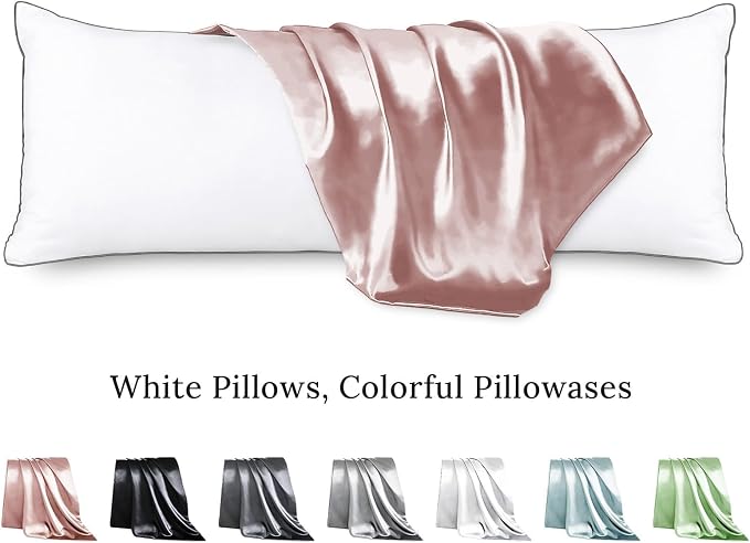 HUXMEYSON Body Pillow with Satin Pillowcase, Body Pillow - Image 2
