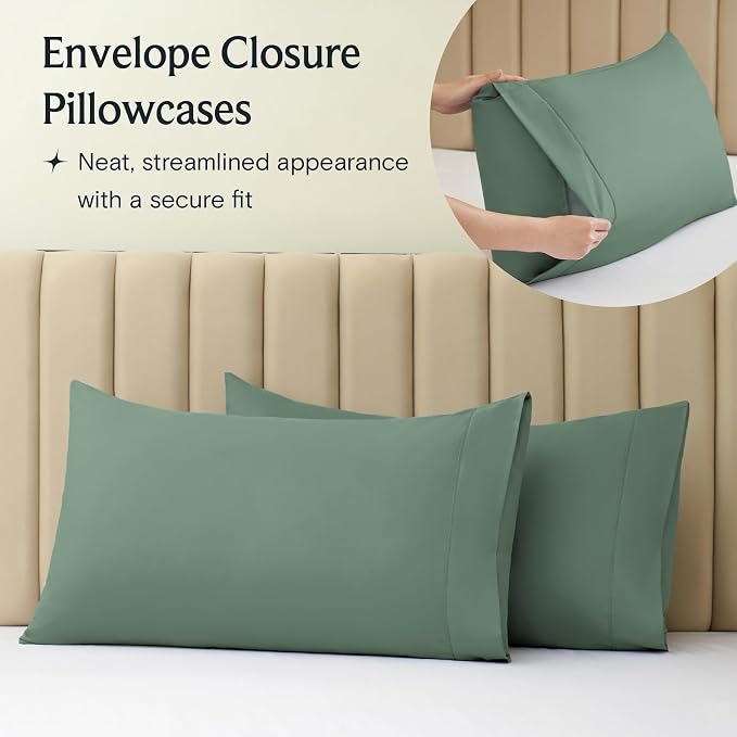 LuxClub 3 PC Sheet Set Sheets Deep Pockets 18" Eco Friendly Wrinkle Free Sheets - Image 8