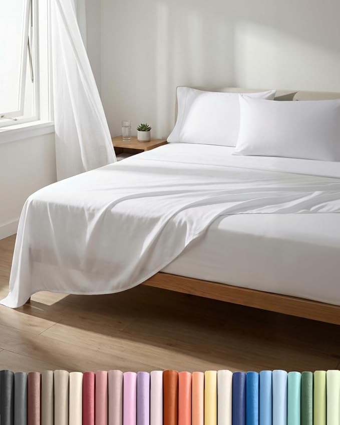 Lightweight 4 Piece Bed Sheet Set King Size by CGKUnlimited