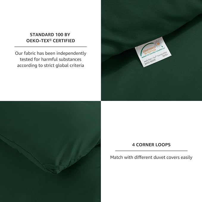 CozyLux Twin Comforter Set Emerald Green, 2 Pieces Twin Extra Long Solid - Image 5