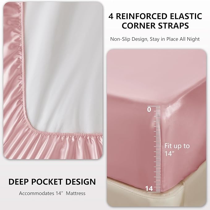 CozyLux Satin Sheets Twin Sheet Set - Image 4