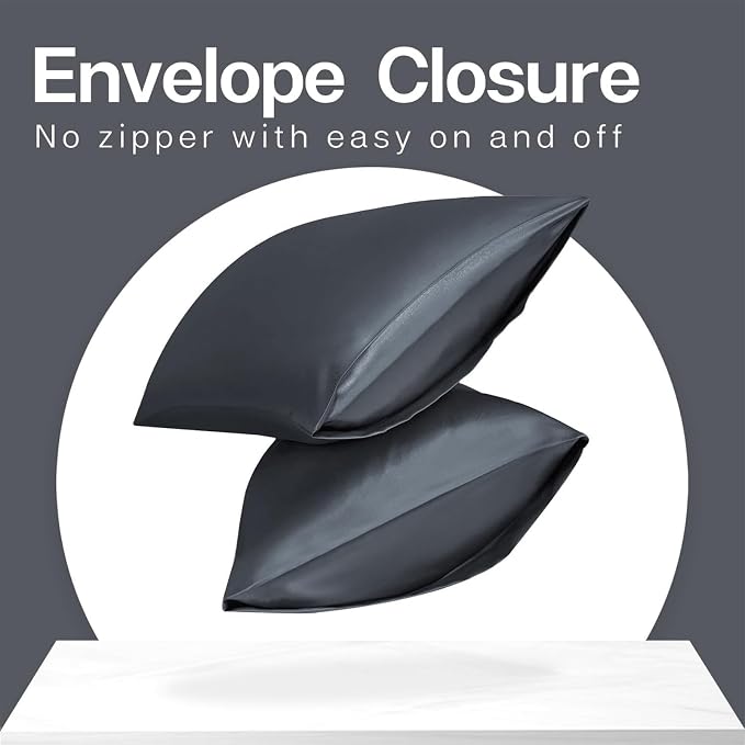 MR&HM Satin Pillowcase for Hair and Skin, Silk Satin Pillowcase 2 Pack - Image 6