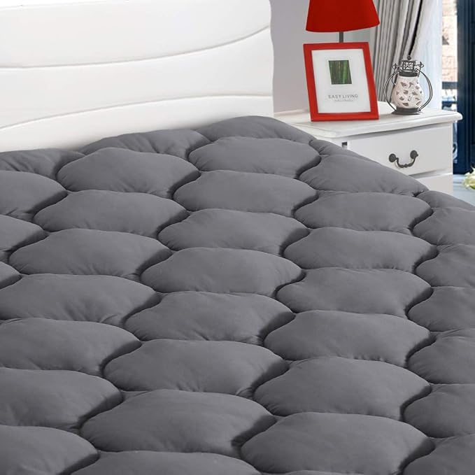 LEISURE TOWN Cotton King Mattress Pad Fitted Quilted Mattress Cover Pillow Top - Image 9