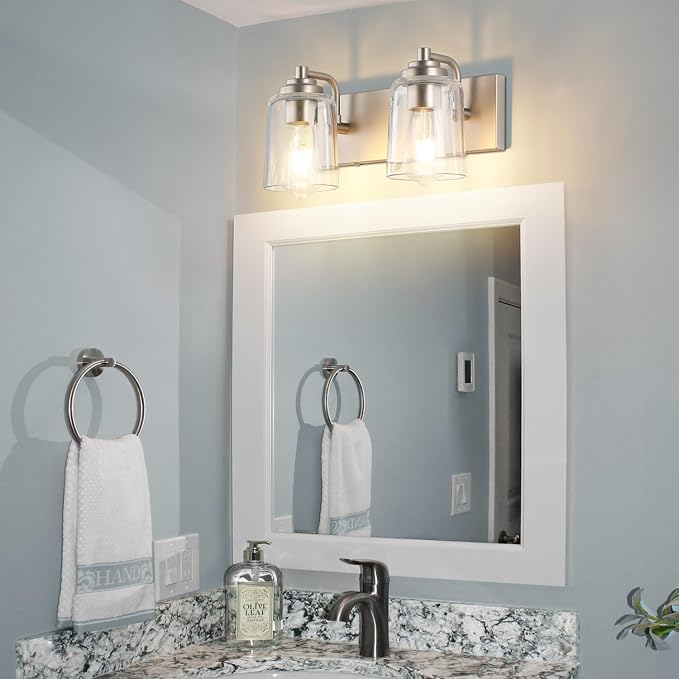 SOLFART Brushed Nickel Bathroom Light Fixture Vanity Lighting Fixtures Over - Image 5