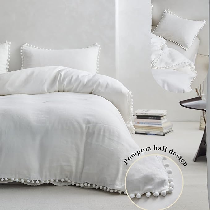Simple&Opulence French Linen Blended Duvet Cover King, Flax Viscose Derived - Image 3