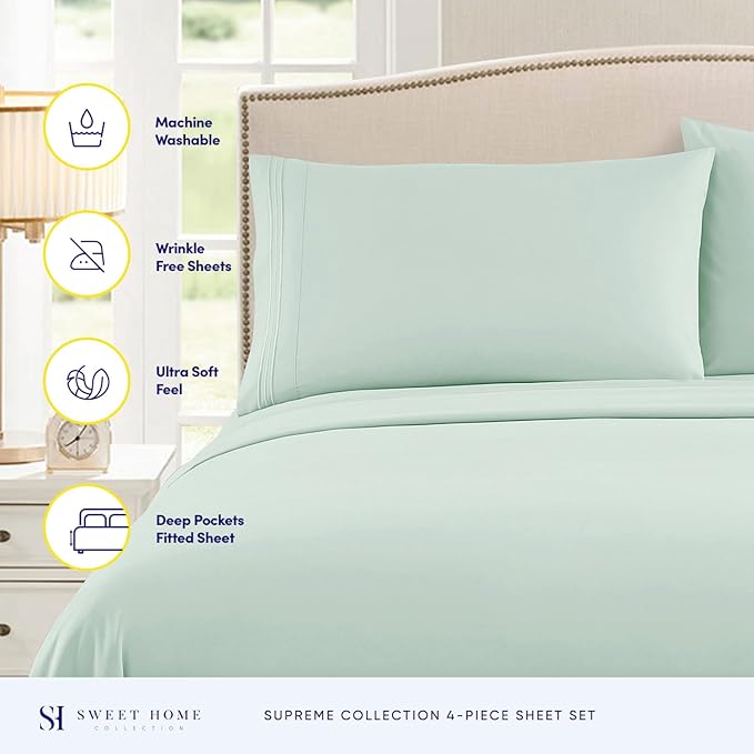 Twin XL Sheets - Breathable Luxury Sheets - 1800 Supreme Collection Extra Soft - Image 2