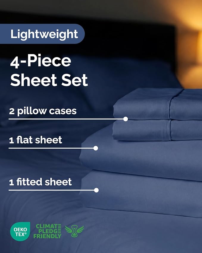 Lightweight 4 Piece Bed Sheet Set Queen Size - Image 2