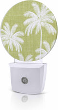 Night Lights Auto Sensor Tropical Palm Trees Night Light Lemon Yellow Linen by Home+L6