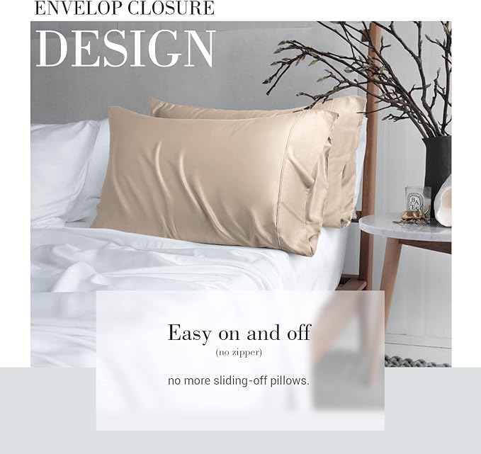 WishSmile Cooling Queen Pillow Cases Set of 2 Breathable Cool Silky Soft Rayon - Image 5