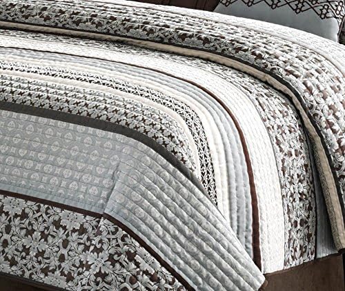 Madison Park Quilt Set Luxurious Jacquard Stripes Design - Image 17