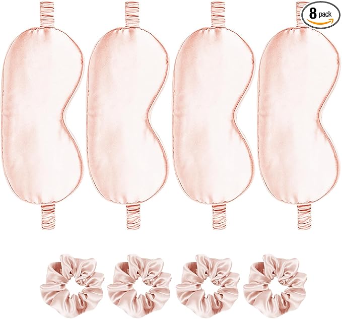 Satin Eye Mask 8Pcs Silk Sleep Masks Silky Blindfold Eyeshade Blackout Eyes by WJingYiJia