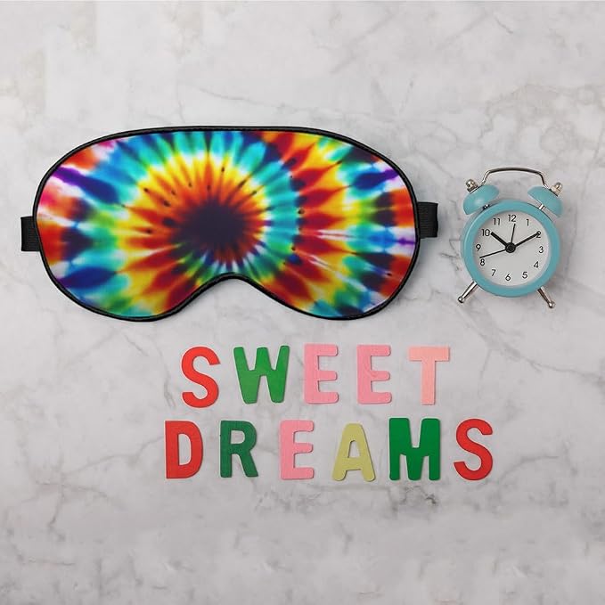 Rainbow Color Eye Mask Sleeping Mask Tie Dye Swirl Sleep Masks Silky Soft Eye - Image 6