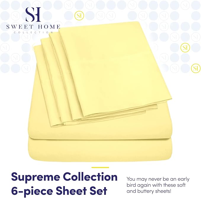 RV Queen Sheets Pale Yellow - Image 2