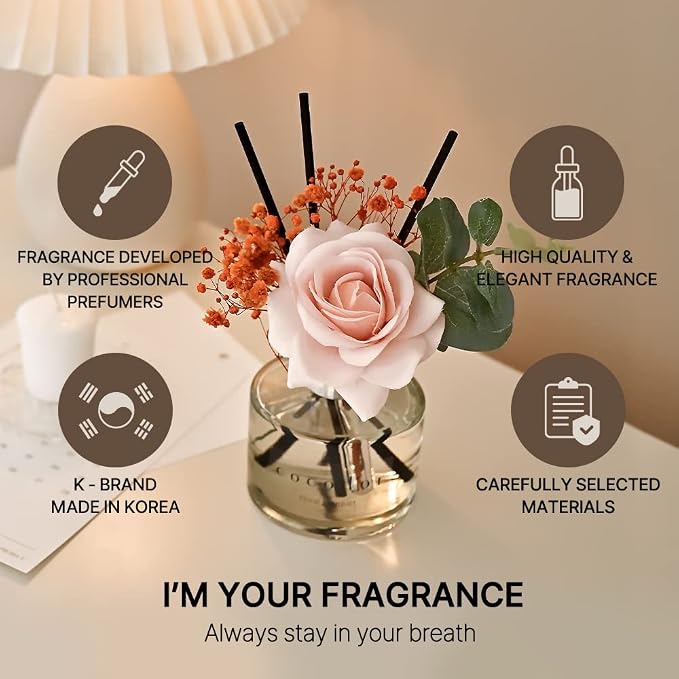 COCODOR Rose Flower Reed Diffuser/Black Cherry/6.7oz/1 Pack/Reed Diffuser - Image 2