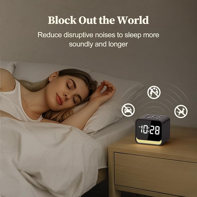 HOUSBAY Wooden Sound Machine Alarm Clock - Image 4