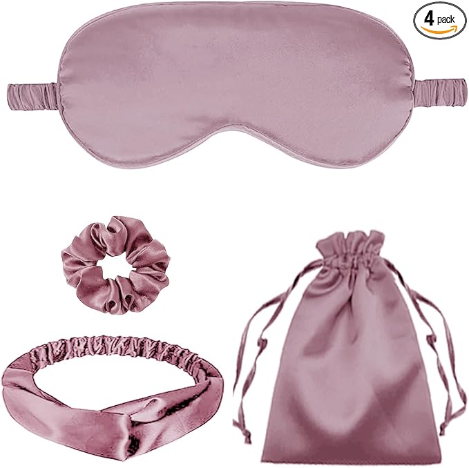 4Pcs Silk Sleep Masks Satin Eye Mask Silky Eyes Cover Blindfold Eyeshade by WJingYiJia