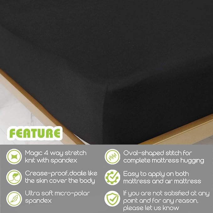 Fitted Sheet- COSMOPLUS Queen Fitted Sheet Only（No Flat Sheet or Pillow Shams） - Image 2