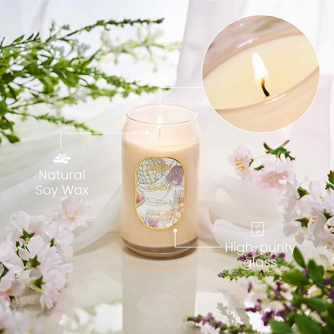 M&SENSE Santal Candles for Home Scented, 10.6 Oz Soy Wax Candles Non Toxic Jar - Image 4
