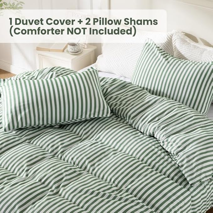 ROSE&RISY Green Queen Duvet Cover Set, 3 Pieces Soft Bedding Queen Set - Image 4