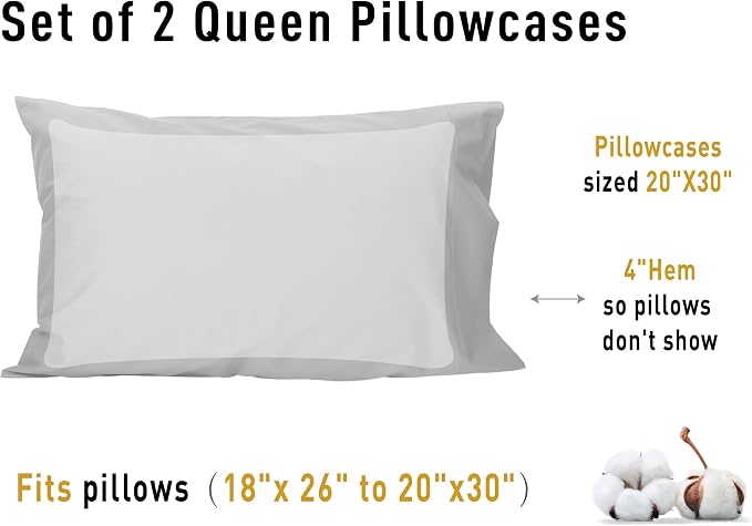 Sunflower Queen Pillowcases Set of 2, 100% Cotton Queen Size Pillow Cases 2 - Image 8