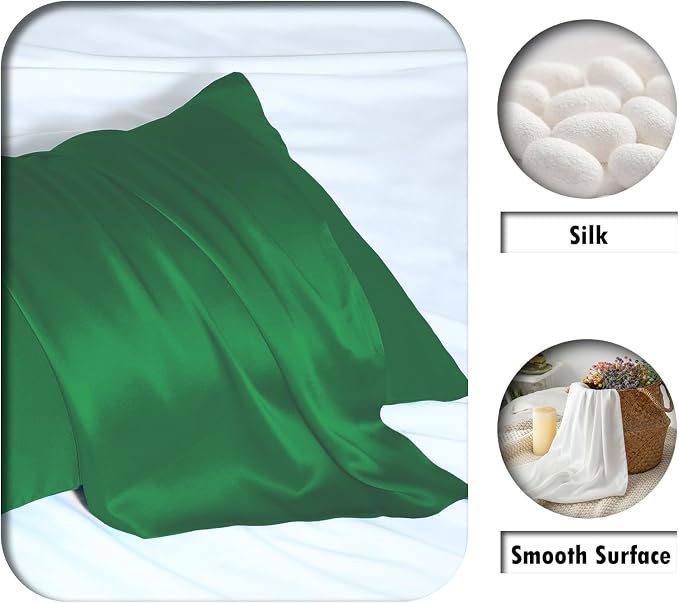 Silk Pillow Cases 2 Pack, Soft Breathable and Sliky Standard Size Pillow Cases - Image 2