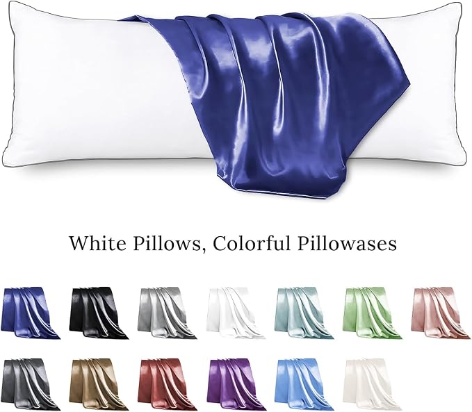 HUXMEYSON Body Pillow with Satin Pillowcase, Body Pillow - Image 2