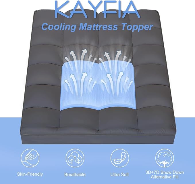 KAYFIA Twin Mattress Topper, Extra Thick Mattress Pad Cover - Image 8