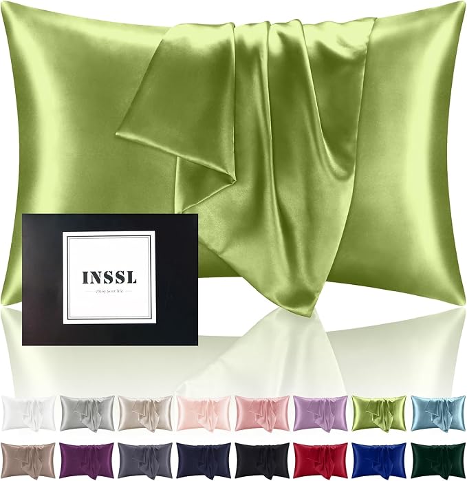 INSSL Silk Pillowcase for Women, Mulberry Silk Pillowcase for Hair ad Skin and by INSSL