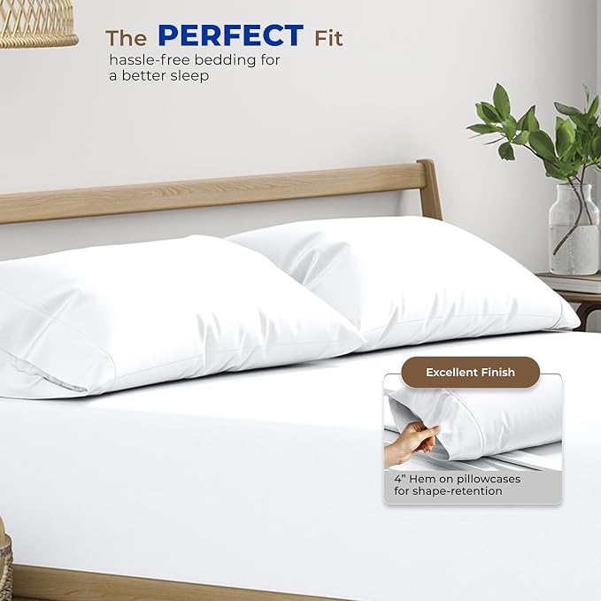 Thread Spread 100% Egyptian Cotton Pillow Cases Queen Size Set of 2 - Image 4