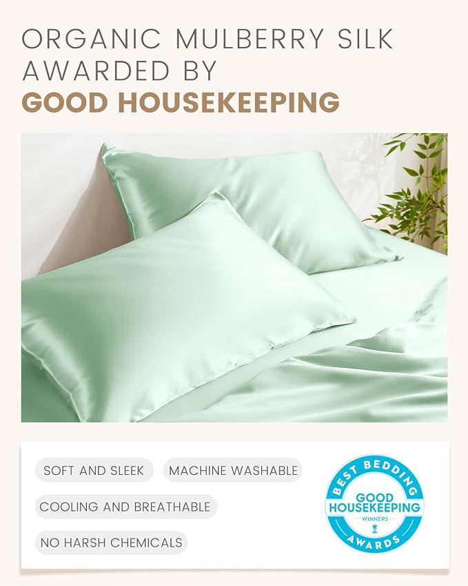 THXSILK Set of 2 100% Mulberry Silk Pillowcase - Image 5
