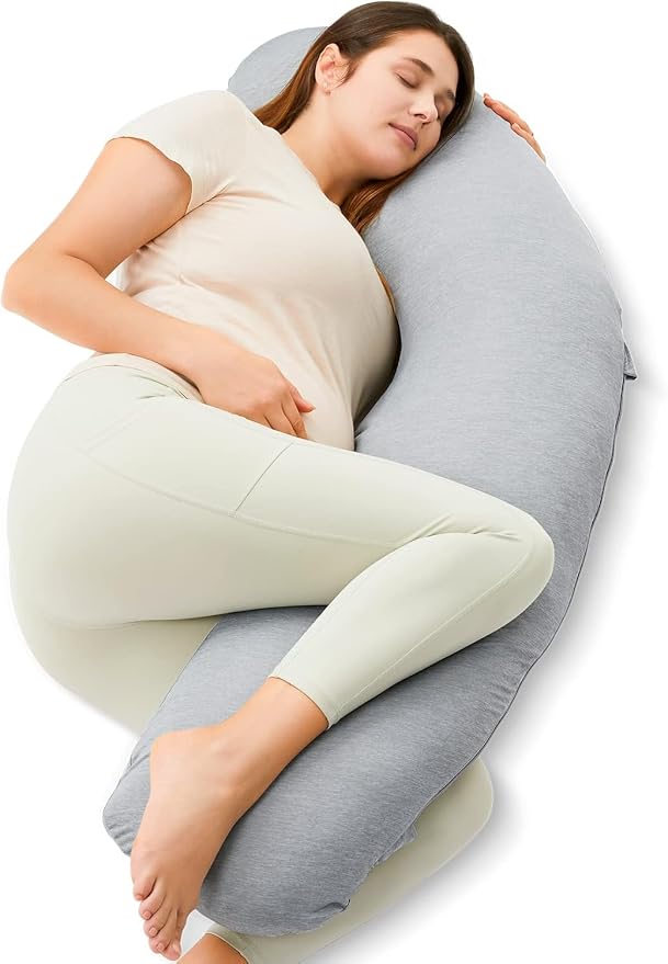 Momcozy J-Shaped Pregnancy Pillow by Momcozy