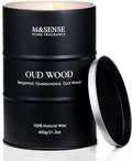 M&SENSE Oud Wood Large Scented Candles Natural Soy Wax, 21.2oz Long Lasting Up by MSENSE