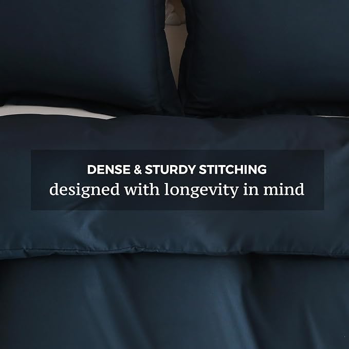 JSD Navy Blue Duvet Cover Set King Size, 3 Piece Duvet Cover - Image 5