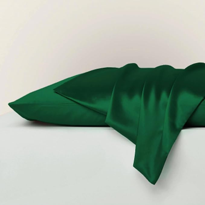Green Silk Pillow Cases Made in USA, Oeko-TEX Certified 22 Momme Mulberry Silk - Image 3