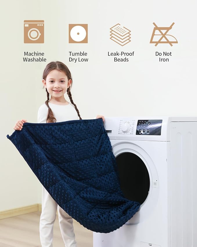 Mr. Sandman Weighted Blanket 5LBS 36 x 48 Inches, Minky Dots Heavy Blanket - Image 6