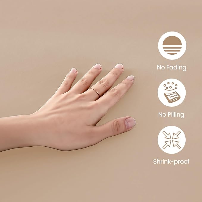 ROSE&RISY Khaki Full Fitted Sheet, Soft and Breathable - Image 3
