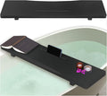 Stylish Black Bamboo Bathtub Tray Caddy by La+vie+elegante