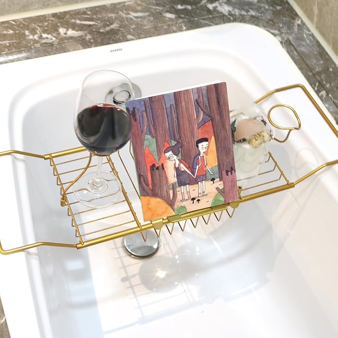 BDL Bathtub Caddy Expandable Bath Tub Tray Table - Image 5